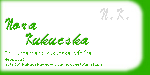 nora kukucska business card